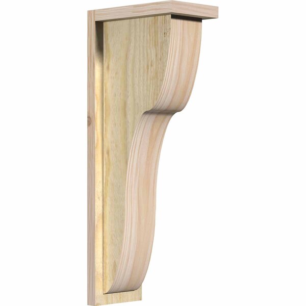 Ekena Millwork Carmel Rough Sawn Corbel w/Backplate, Douglas Fir, 6"W x 10"D x 26"H COR06X10X26CAR01RDF - main